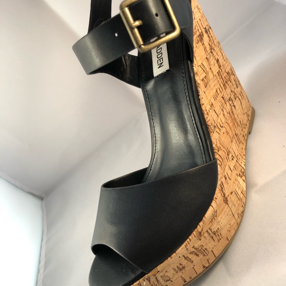 Steve Madden Black Eda Wedge